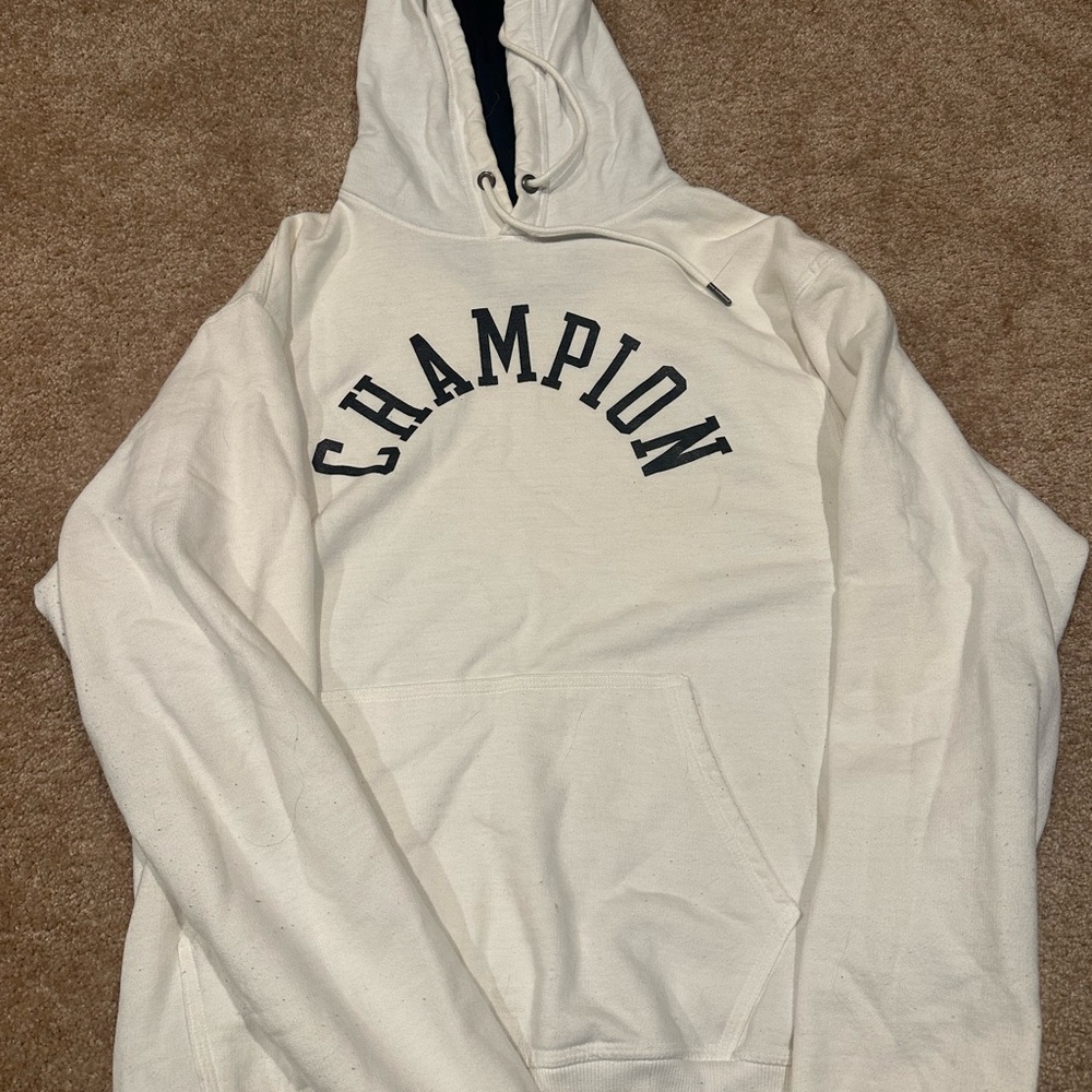 Champion White Pullover Sweater with Iconic Branding